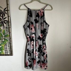 🧡3/15 J for Justify Gray Floral Mini Dress Women's L